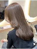 ハイライトカラーミルクティーベージュケアブリーチカラー30代