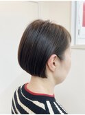 大人ショートボブ×透明感カラー