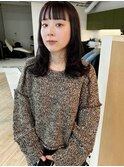 ミディアム顔周りレイヤーおくれ毛前髪新潟東区松崎
