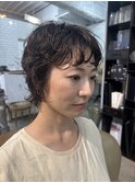 ショートウルフパーマスタイル