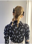 みつあみヘアアレンジ