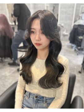 ベル(BEL) 【韓国風】10代、20代◎センター分けロングレイヤー