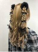 三つ編みハーフツイン