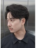 ニュアンスパーマ毛流れセンターパートウルフフェザーパーマ