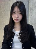 伸ばしかけヘア×ダークブラウン