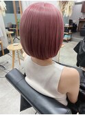 【門前仲町】トレンド ピンクベージュカラー ボブ