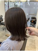 ショコラブラウンショコララベンダーミディアムヘアくびれヘア