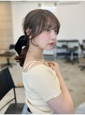 前髪カット　顔まわりカット　艶カラー