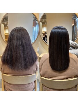 ソウスシア(SOURCE cia) 髪質改善縮毛矯正メテオストレートbefore after【佐藤和弥】