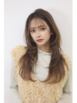 アース コアフュールボーテ 長野稲田店(EARTH coiffure beaute)&nbsp;ナチュラルベージュ_ヨシンモリ_顔周りレイヤー_レイヤーカット