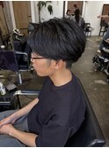 爽やかメンズショートメンズパーマメンズウェーブヘアアッシュ