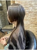 モードなロングウルフボブ インナーカラー
