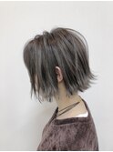 ○切りっぱなしボブ×ハイトーン外国人グレージュ