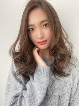 ルービック 難波(Rubik's) 小顔パーマ×ナチュラルミディ×アッシュブラウン