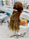 ハーフアップ　【結婚式】【ヘアセット】【トレンド】