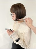ダブルカラーベージュカラーハイトーンカラーケアブリーチボブ