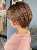 *前下がりショート*ショートボブ*ベージュ**