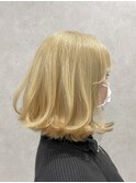 ゴールドベージュブロンドヘアカラーボブ~糸ito~HIRO
