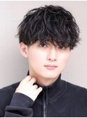 シャドウパーマスパイラルパーマ韓国ヘア刈り上げマッシュ