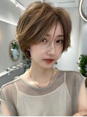 30代40代50代◎小顔似合わせヘア黒髪ボブルフネビージュワンレン
