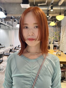 キャロルガーデンズ ボコカ 表参道(Carroll Gardens bococa) 【kacho】ブリーチ無しダブルカラー　オレンジカラー