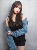 黒髪小顔ワンレンストレートレイヤー41225