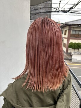 ナンバービー(no.B) ハイブリーチxピンクxレッド×ハイトーンカラー