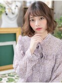 斜めバング前髪パーマ切りっぱなしボブディc6川口20代30代40代