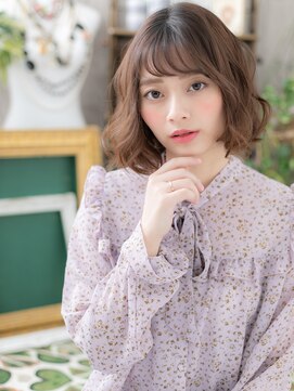 カバーヘア イヴ 戸頭店(COVER HAIR EVE) 斜めバング前髪パーマ切りっぱなしボブディc6川口20代30代40代