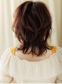 イヤリングカラーミディアムウルフクラゲヘアーW上尾10代20代
