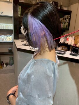 ペレ 原宿(PELE) ダブルカラー/ケアブリーチ/羽エクステ/原宿