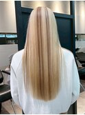 ダブルカラーブロンド韓国ヘアロング_ba586762