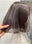 ツヤ髪外ハネボブ大人可愛い柔らかカラーナチュラル