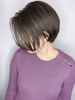 モリオフロムロンドン 原宿本店(morio from London) 【morio 原宿】前下がりショートボブ前髪なしハイライトカラー