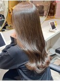 韓国前髪顔周り×チェリーブラウンフェミニン【新宿/髪質改善】