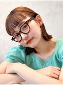 フルバング/レイヤーボブ/切りっぱなしボブ/美髪/ピンクブラウン