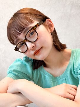 メゾンドイギー(MAISON de IGGY) フルバング/レイヤーボブ/切りっぱなしボブ/美髪/ピンクブラウン