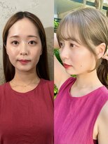 ノラ ヘアーサロン(NORA HAIR SALON)&nbsp;ナチュラル小顔前髪あり後れ毛サイドバング結べるボブくびれヘア