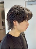 韓国ヘアカルマパーマカルマバングセンターパートウルフ