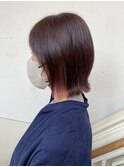 【morio成増/一戸】イヤリングカラーピンク切りっぱなしボブ