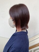 モリオ フロム ロンドン 成増店&nbsp;【morio成増/一戸】イヤリングカラーピンク切りっぱなしボブ