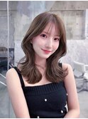 美髪韓国レイヤーイメチェン似合わせチェリーブラウンミニウルフ