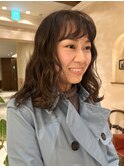 ★ウェーブパーマ 簡単スタイリング 切りっぱなしロブ 銀座30代