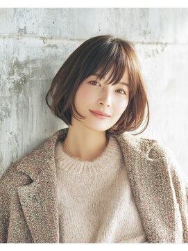 ヘアカラーファクトリー ショート/グレイカラー/ナチュラルブラウン/ボブ/30代40代50代