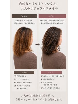 ウル(ulu) ハイライト 名東区 ロング レイヤー ミディアム 白髪ぼかし