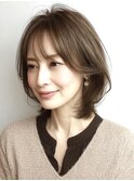 大人ショートレイヤー白髪ぼかし脱白髪染め40代50代60代原宿