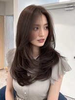 フォルテミラ(FORTE MILA) グレージュブラウン/ミディアムレイヤー/韓国巻き/顔周りカット