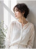 ニュアンスパーマ/暗髪ショート/くせ毛風パーマ