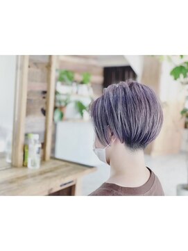 サーティースリー 石川町店(Thirty3) ピンクアッシュのツーブロック