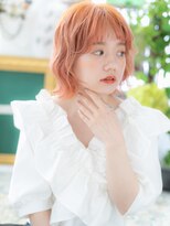 カバーヘアアンドスパ ブリス 浦和西口店(COVER HAIR & SPA bliss) くせ毛風フェザーボブ×オレンジベージュa浦和10代20代30代